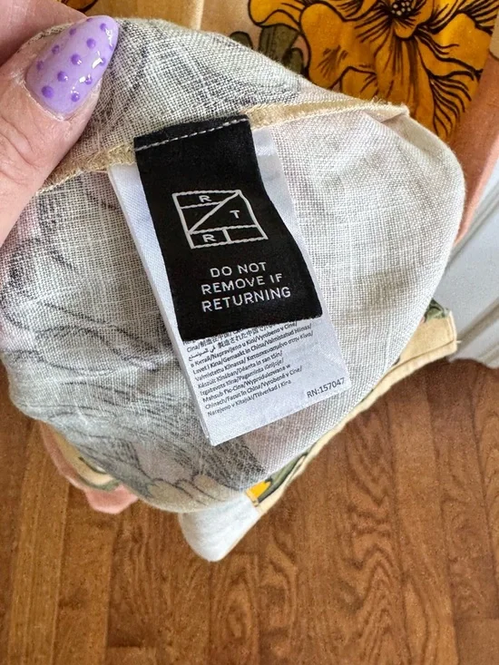 FARM Rio Delicate Flower Arabesques Linen Midi Dress- - Picture 6 of 9